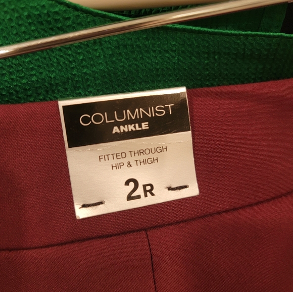 EXPRESS COLUMNIST Ankle Burgundy Pants Size 2R - Picture 4 of 4